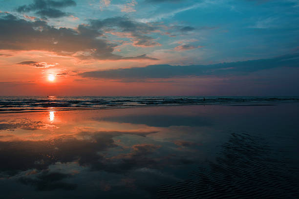 istock Malignant sunrise to sunset red sky at sea. 532191301