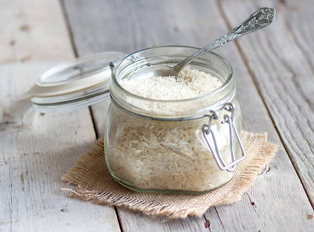 istock Basmati rice in a glass jar 532191397