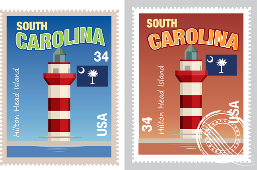 Vector South Carolina Stamp