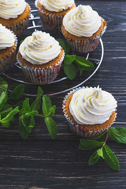istock Homemade sweet mint cupcake with cream 532192706