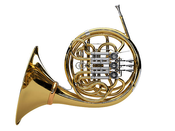 istock Aged french horn isolated on white background 3D rendering 532193154