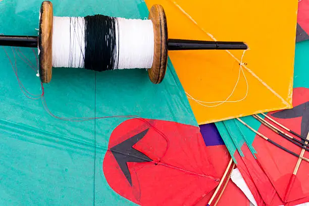 Photo of Colorful Indian kites and string