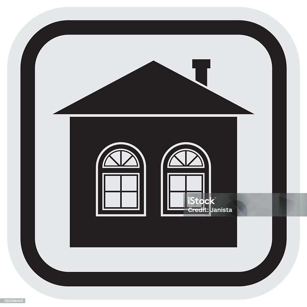 House, frame House, gray and black frame. Symbol. 2015 stock vector