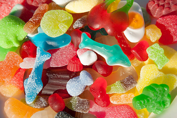 Gum candy jelly candy background, macro shoot. gum drop photos stock pictures, royalty-free photos & images