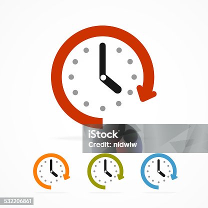 istock Vector color clock icon. 532206861