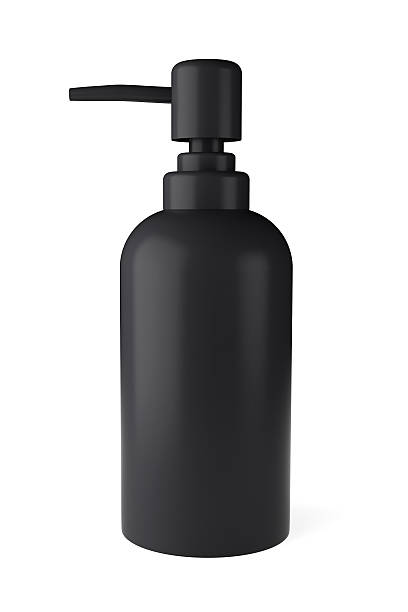 istock Black rubber bottle for liquid soap with dispenser pump 532220389