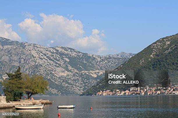 Small Jetty And Boats Bay Of Kotor In Montenegro Stock Photo - Download Image Now - 2015, Adriatic Sea, Architecture