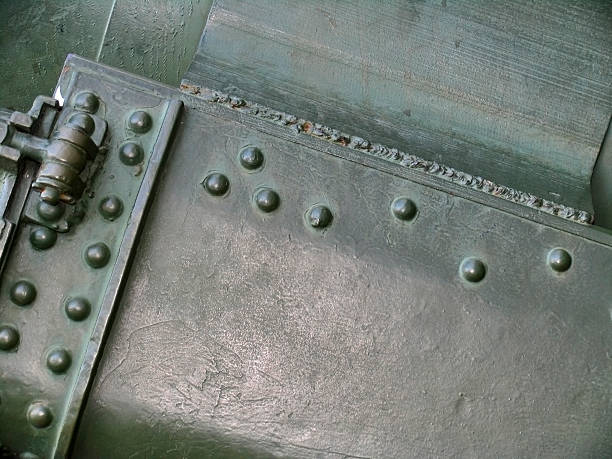 istock Metal texture with elements of rivets, welds, abrasions on surface 532222623