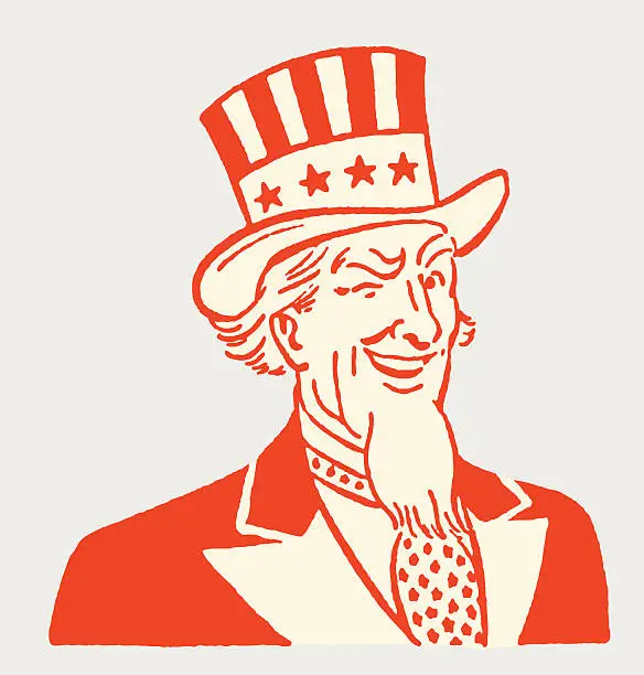 Vector illustration of Winking Uncle Sam