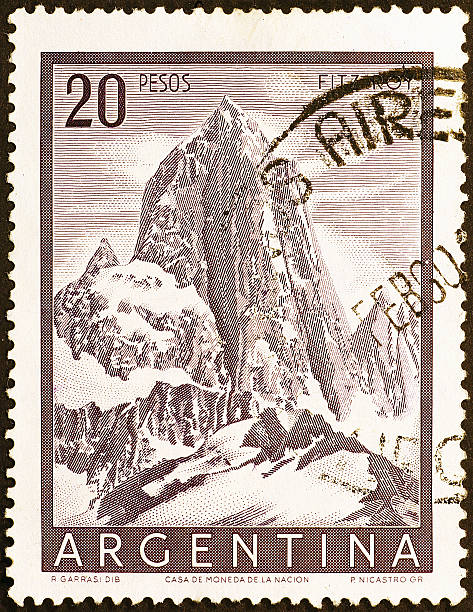 istock Mount Fitz Roy on old argentine postage stamp 532223843