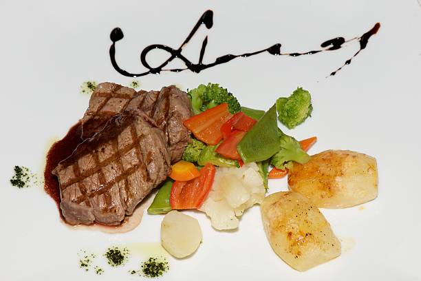 istock Filet mignon steak with vegetables from above 532224785