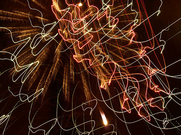 istock Shining Multicolored Lines in Darkness. 532224823