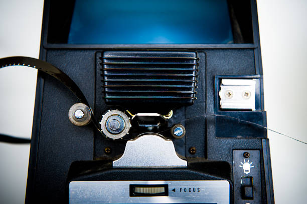8 mm schnittgeräts detail mit film - 80ies stock-fotos und bilder