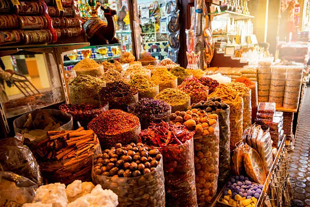 Spices in the spice souk in Dubai 