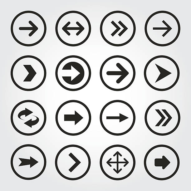 illustrations, cliparts, dessins animés et icônes de ensemble de flèche icône, illustration vectorielle - cursor arrow sign directional sign direction