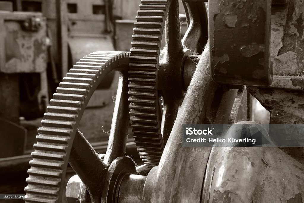 Gears Gears of a historic machine in the  Technik Museum Magdeburg Industrial Revolution Stock Photo