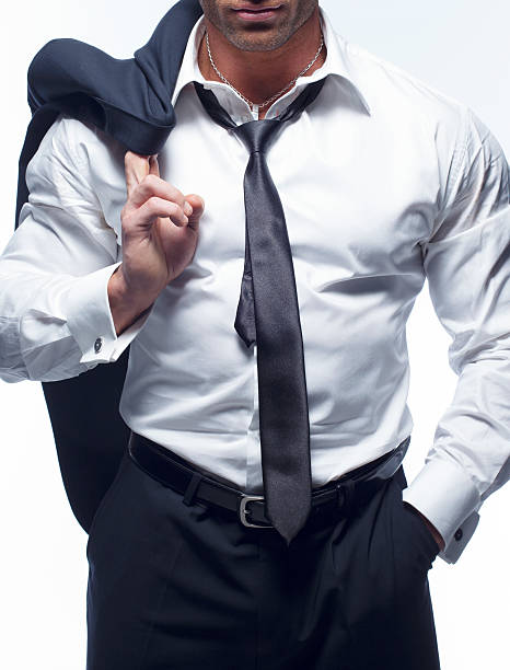 Nahaufnahme von einem Mann In einem Anzug mit Krawatte – Foto