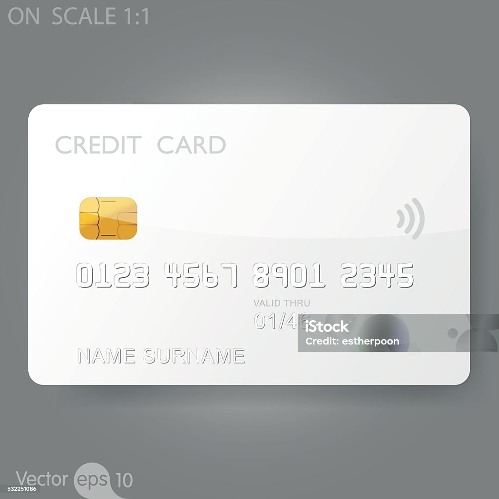 White credit card template Credit Card stock vector