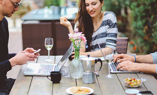 istock Young people working in the Paris outdoors co-working space 532251942