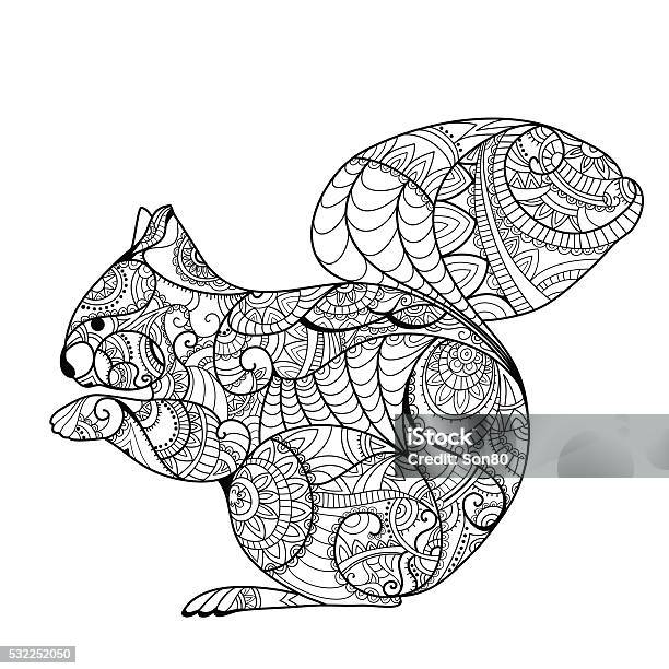 Print Stock Illustration - Download Image Now - Adult, Animal, Coloring Book Page - Illlustration Technique