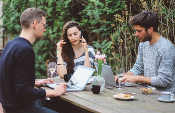 istock Young people working in the Paris outdoors co-working space 532252080