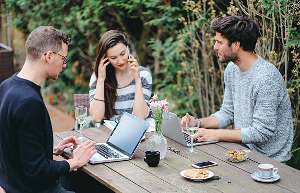 istock Young people working in the Paris outdoors co-working space 532252214
