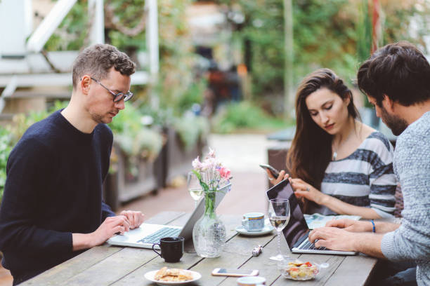 istock Young people working in the Paris outdoors co-working space 532252544