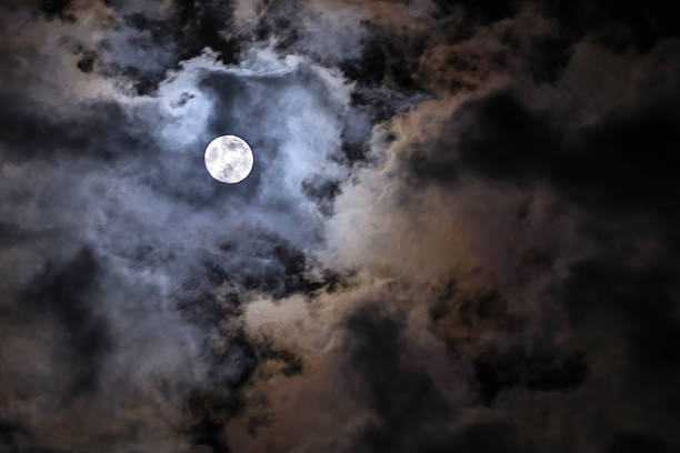 Moon And Clouds Stock Photo - Download Image Now - Cloud - Sky