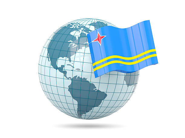 istock Globe with flag of aruba 532255852