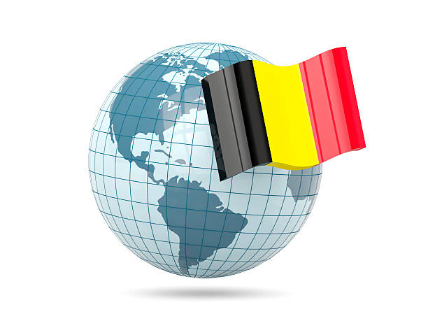 istock Globe with flag of belgium 532256238