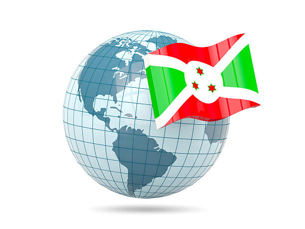 Globe with flag of burundi. 3D illustration