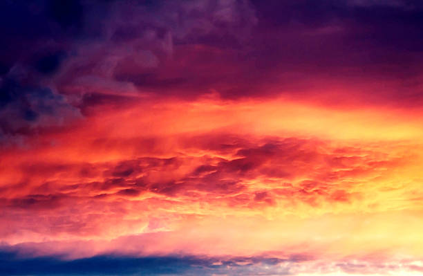 istock Beautiful nature background - red sunset, bright sun. Scenic vie 532256977