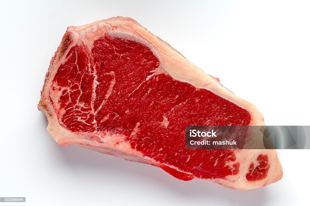 New York Steak beef meat cut on white Steak Stock Photo