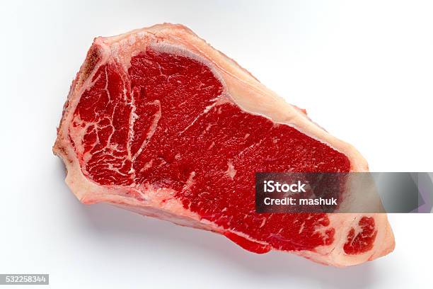 New York Steak Beef Meat Cut On White Stock Photo - Download Image Now - Steak, Cut Out, White Background