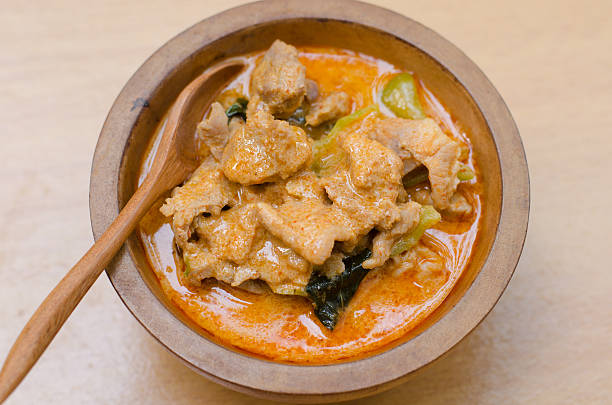 istock Red savory curry paste with pork and coconut milk (Panang) 532258727