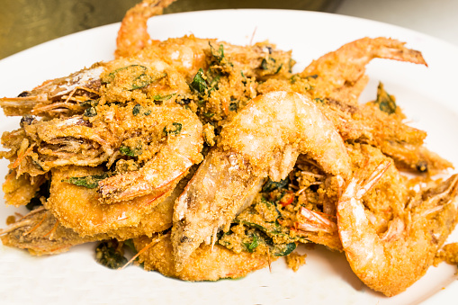 Fried Prawn Butter Milk Style served on plate