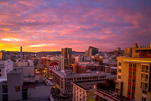 istock Sunset at Union Square City Buildings, San Francisco 532258969