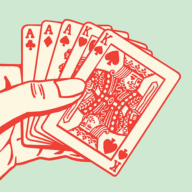 ilustrações, clipart, desenhos animados e ícones de full casa cartões - people gambling line art casino
