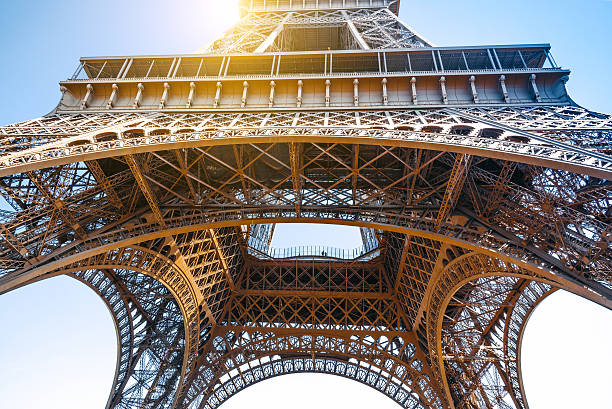 istock low angle view on steel construction of eiffel tower 532261500