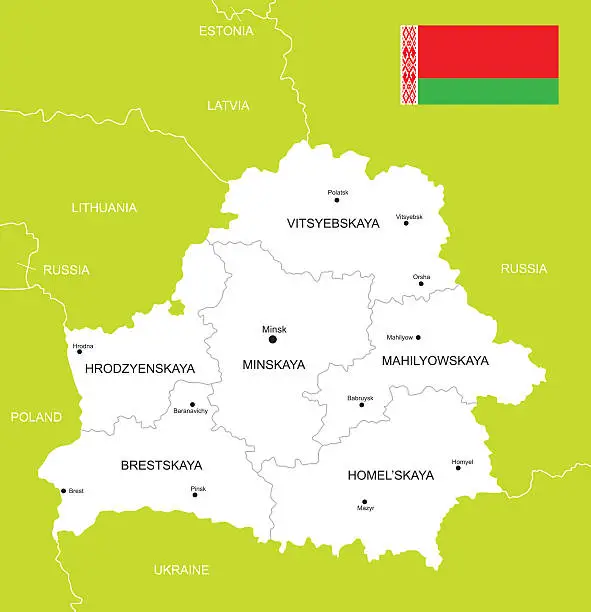 Vector illustration of Map of Belarus