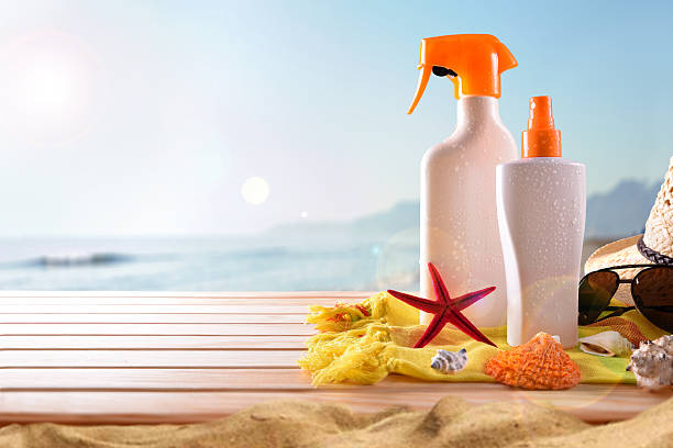 istock Suncream on wooden slats on the beach horizontal composition 532262402