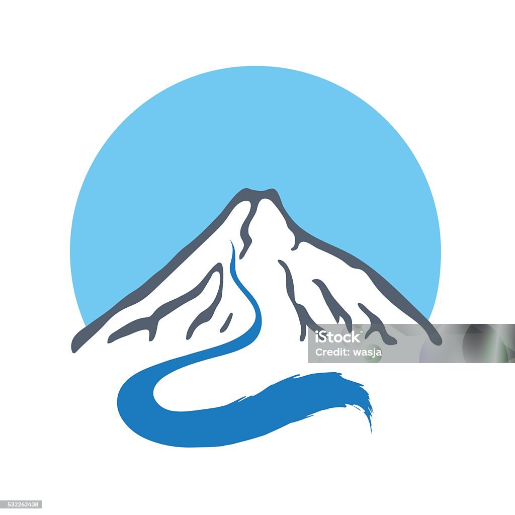 Mountain river, vector logo illustration Mountain river or stream logo, vector icon illustration. Abstract stock vector