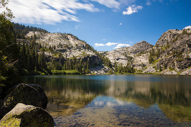 Eagle Lake above Emerald Bay, Lake Tahoe, California. Summer day and smooth water.