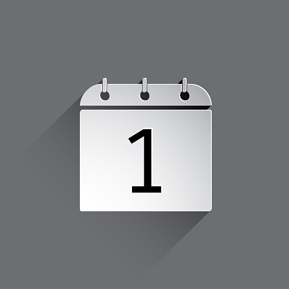 Flat calendar icon. Date and time background.