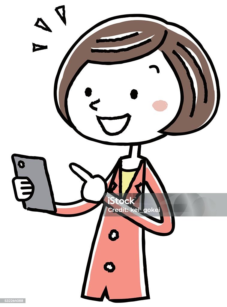 Illustration material: Women smartphone operation of the business suit Adult stock vector