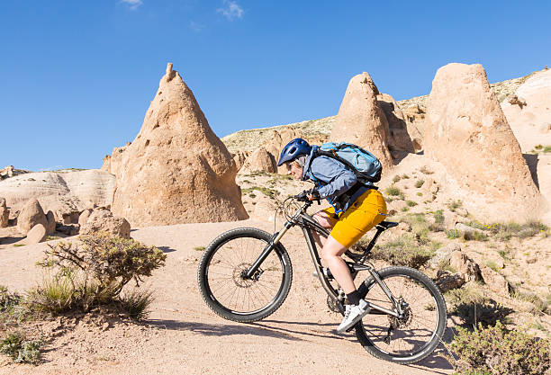 istock Finishing uphill biking in Cappadocia, Turkey 532268550