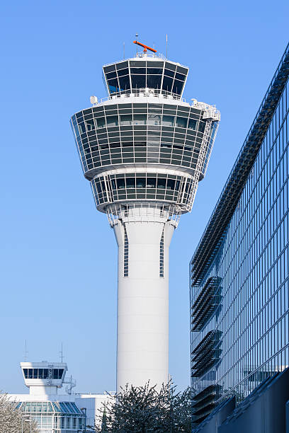 istock Air traffic control tower in Munich international passenger hub 532269594