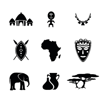 African icon set  - simple vector illustration isolated on white background