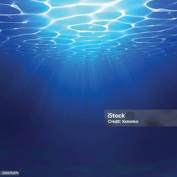 Vetores de Ilustração De Fundo Debaixo Dágua Com Fundo De Ondas De Água e mais imagens de Debaixo d'água