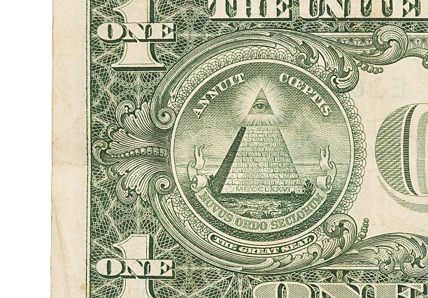 Macro shot of one dollar banknote